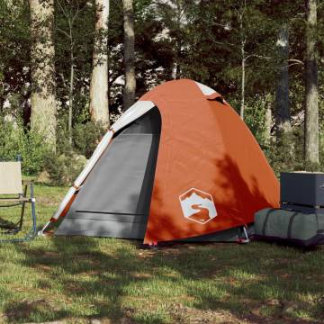 Camping Tent 2-Person Grey and Orange Waterproof