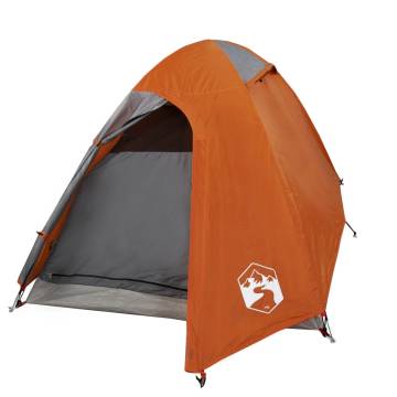 Camping Tent 2-Person Grey and Orange Waterproof