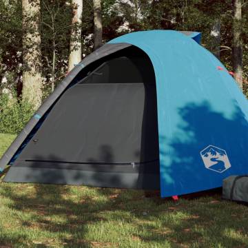 Camping Tent 4-Person Blue Waterproof