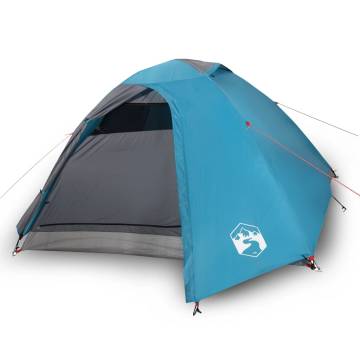 Camping Tent 4-Person Blue Waterproof