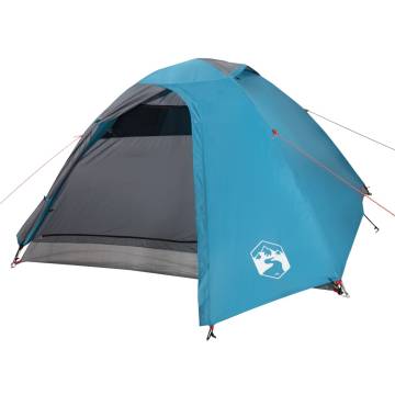 Camping Tent 4-Person Blue Waterproof