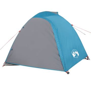 Camping Tent 4-Person Blue Waterproof