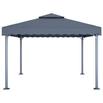 Gazebo with LED String Lights 400x300 cm Anthracite Aluminium