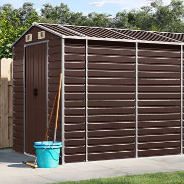 Garden Shed Brown 191x895x198 cm Galvanised Steel