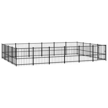 Outdoor Dog Kennel Steel 22.58 m²