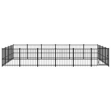 Outdoor Dog Kennel Steel 22.58 m²