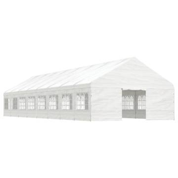 Gazebo with Roof White 17.84x5.88x3.75 m Polyethylene