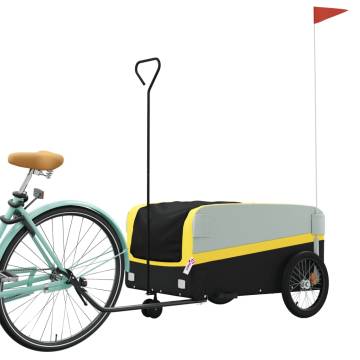 Bike Trailer Black and Yellow 45 kg Iron