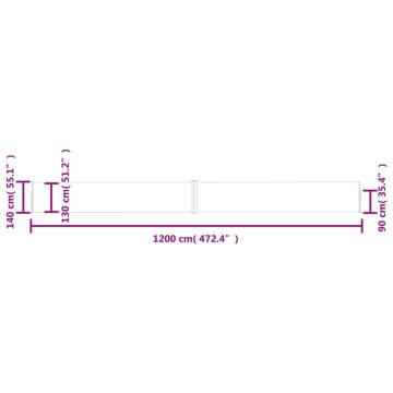 Patio Retractable Side Awning 140x1200 cm Blue