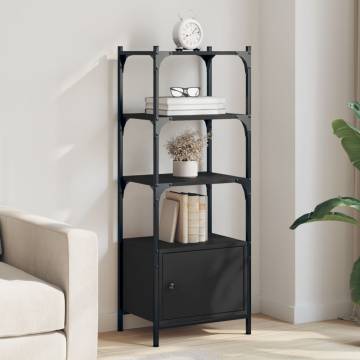 Bookcase 3-Tier Black 41x30x109.5 cm Engineered Wood