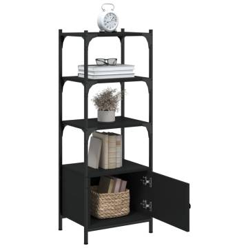 Bookcase 3-Tier Black 41x30x109.5 cm Engineered Wood