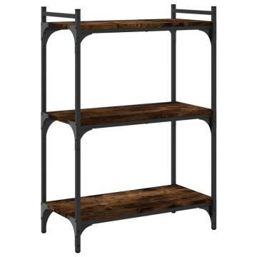 Bookcase 3-Tier Smoked Oak 60x30x86 cm Engineered Wood