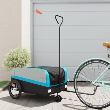 Bike Trailer Black and Blue 45 kg Iron