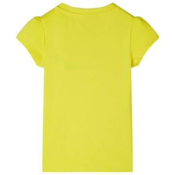 Kids' T-shirt with Cap Sleeves Bright Yellow 140