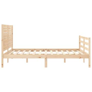 Bed Frame with Headboard 160x200 cm Solid Wood