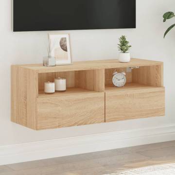 TV Wall Cabinet Sonoma Oak 80x30x30 cm Engineered Wood