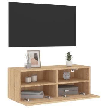 TV Wall Cabinet Sonoma Oak 80x30x30 cm Engineered Wood