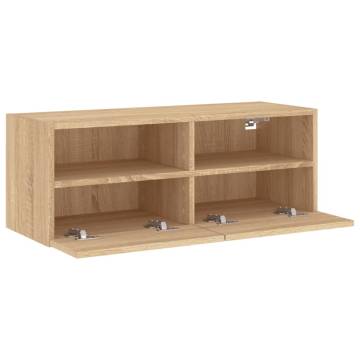 TV Wall Cabinet Sonoma Oak 80x30x30 cm Engineered Wood