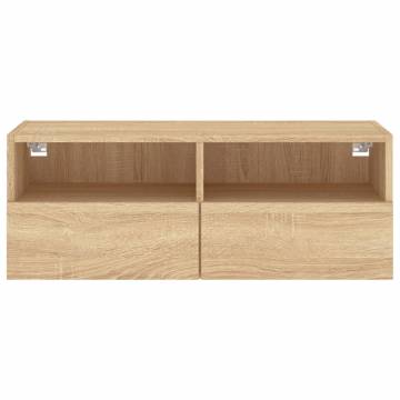 TV Wall Cabinet Sonoma Oak 80x30x30 cm Engineered Wood