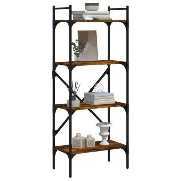 Bookcase 4-Tier Smoked Oak 56x31.5x138.5 cm Engineered Wood