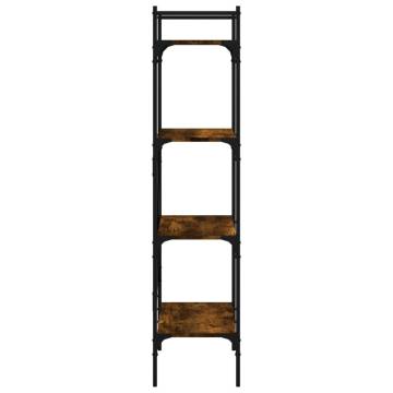 Bookcase 4-Tier Smoked Oak 56x31.5x138.5 cm Engineered Wood