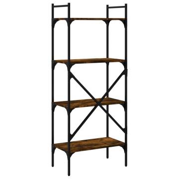 Bookcase 4-Tier Smoked Oak 56x31.5x138.5 cm Engineered Wood