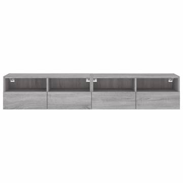 TV Wall Cabinets 2 pcs Grey Sonoma 80x30x30 cm Engineered Wood