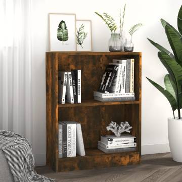 Bookshelf Smoked Oak 60x24x76 cm Engineered Wood