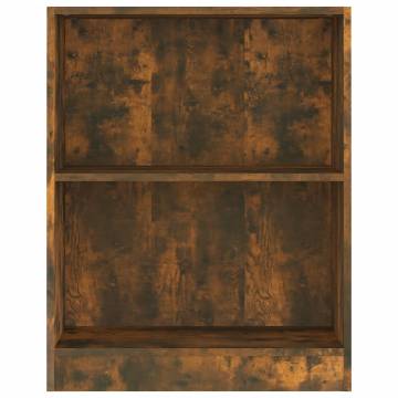 Bookshelf Smoked Oak 60x24x76 cm Engineered Wood