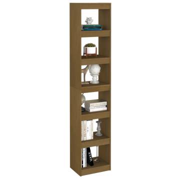 Book Cabinet/Room Divider Honey Brown Solid Pinewood