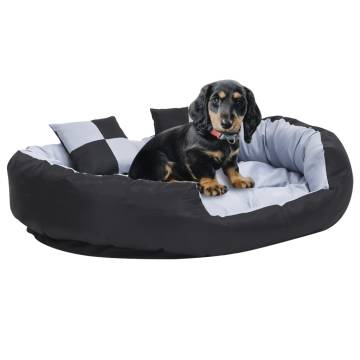 Reversible & Washable Dog Cushion Grey and Black 110x80x23 cm