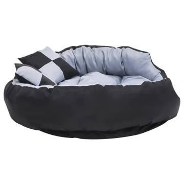 Reversible & Washable Dog Cushion Grey and Black 110x80x23 cm