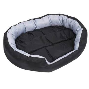 Reversible & Washable Dog Cushion Grey and Black 110x80x23 cm