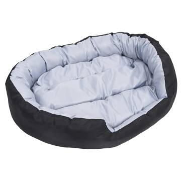 Reversible & Washable Dog Cushion Grey and Black 110x80x23 cm