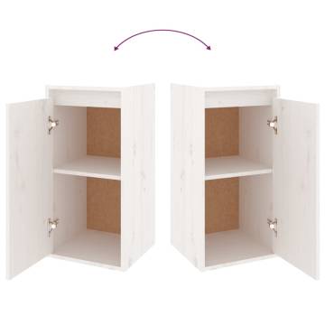 TV Cabinets 2 pcs White Solid Wood Pine