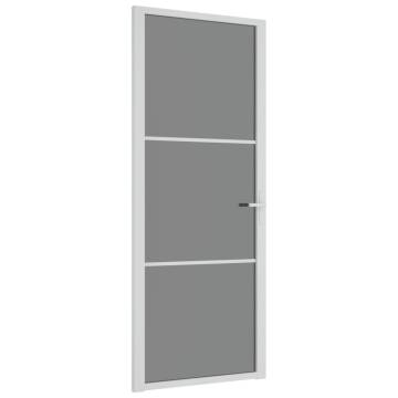 Interior Door 83x201.5 cm White ESG Glass and Aluminium