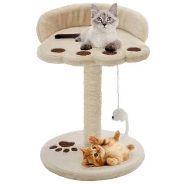 Cat Tree with Sisal Scratching Post 40 cm Beige and Brown