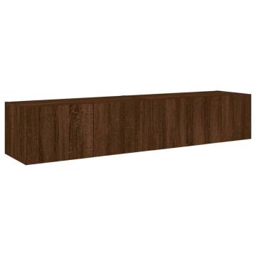 TV Wall Cabinets with LED Lights 2 pcs Brown Oak 80x35x31 cm