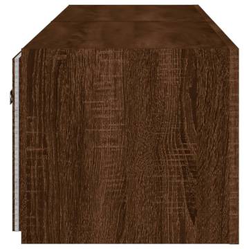 TV Wall Cabinets with LED Lights 2 pcs Brown Oak 80x35x31 cm