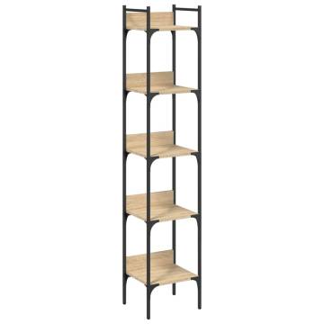 Bookshelf 5-Tier Sonoma Oak 35x30x174 cm Engineered Wood