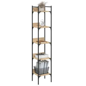 Bookshelf 5-Tier Sonoma Oak 35x30x174 cm Engineered Wood