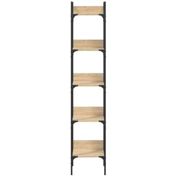 Bookshelf 5-Tier Sonoma Oak 35x30x174 cm Engineered Wood