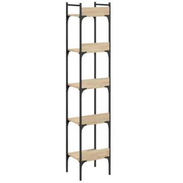 Bookshelf 5-Tier Sonoma Oak 35x30x174 cm Engineered Wood