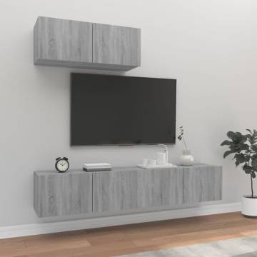 3 Piece TV Cabinet Set Grey Sonoma Engineered Wood