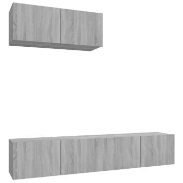 3 Piece TV Cabinet Set Grey Sonoma Engineered Wood