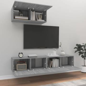 3 Piece TV Cabinet Set Grey Sonoma Engineered Wood