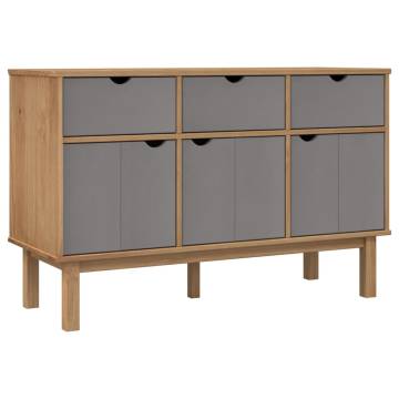 Sideboard OTTA Brown and Grey 114x43x73.5 cm Solid Wood Pine