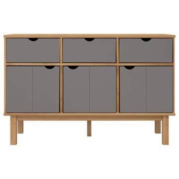 Sideboard OTTA Brown and Grey 114x43x73.5 cm Solid Wood Pine