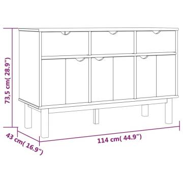 Sideboard OTTA Brown and Grey 114x43x73.5 cm Solid Wood Pine