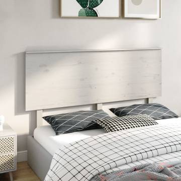 Bed Headboard White 164x6x82.5 cm Solid Wood Pine